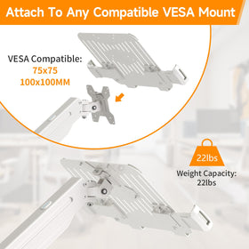 suptek mounted on monitor arm lifestyle raises laptop to eye level