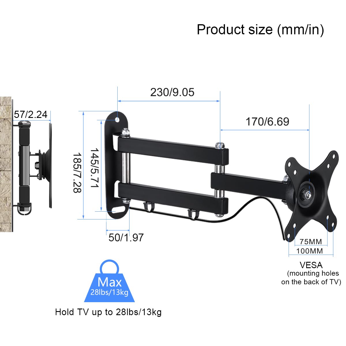 suptek tilted TV demonstrating glare reduction and adjustable viewing benefit