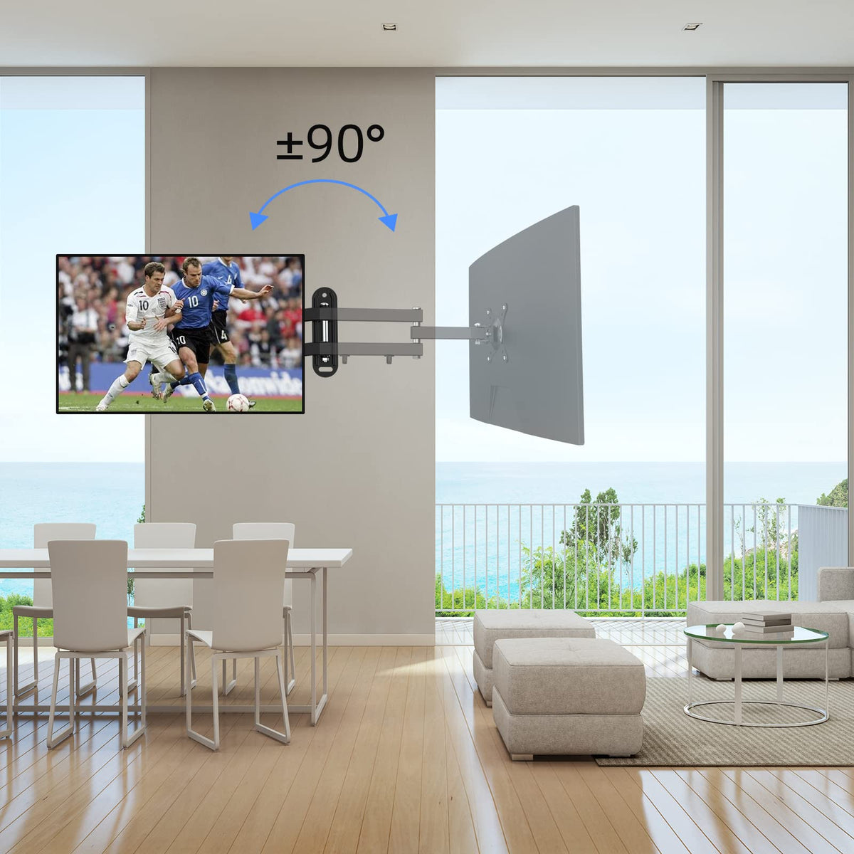 suptek side profile with arm extended showing flexible reach and viewing benefit