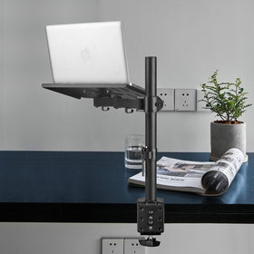 suptek size comparison with 17-inch laptop, shows tray dimensions and fit