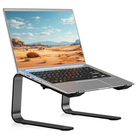suptek front view showing metal stand and clean desk organization benefit