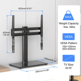 Suptek carbon steel frame conveys durability for everyday TV use.
