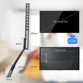 Suptek universal TV stand legs side view shows TV weight capacity up to 88 lbs