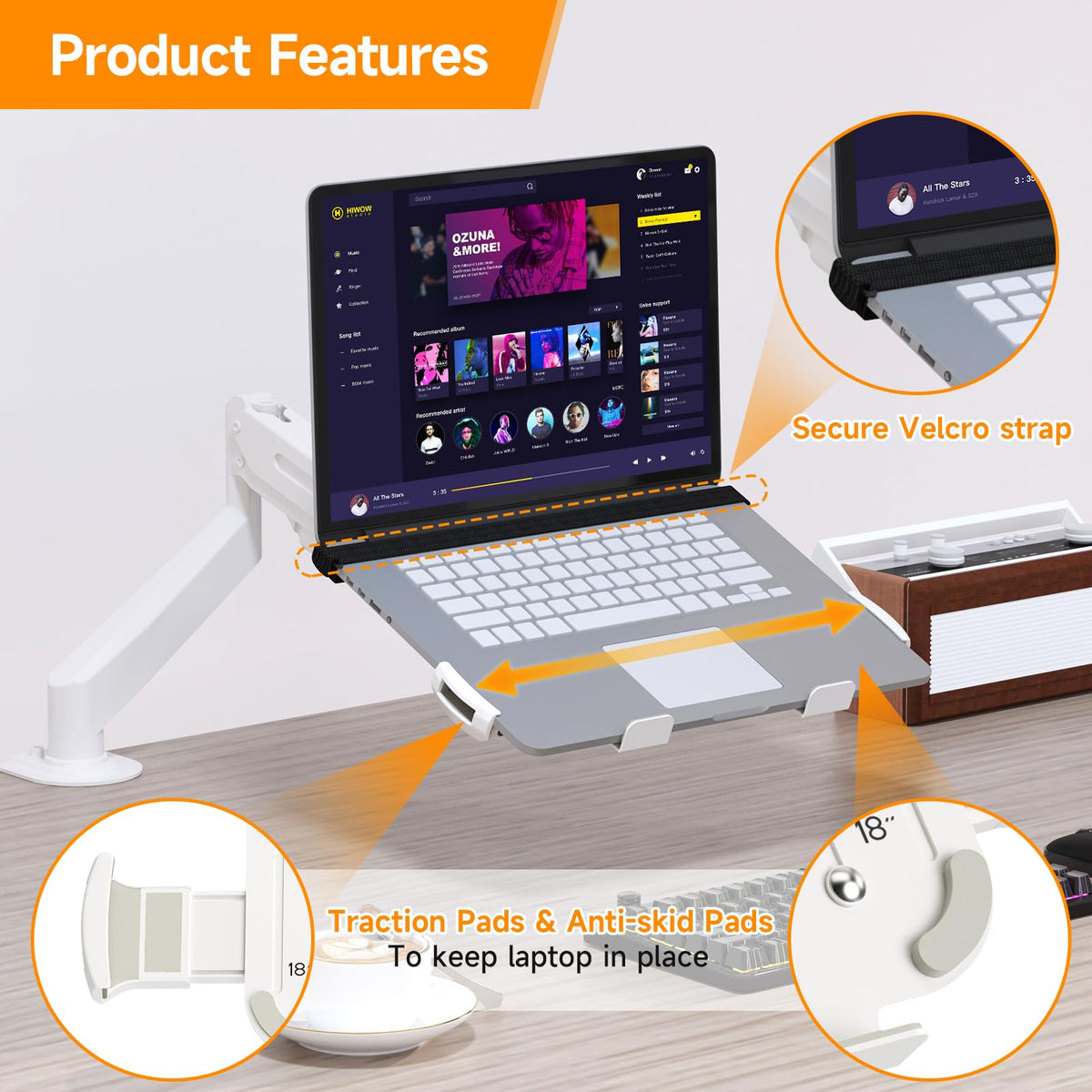 suptek ventilation top detail improving laptop airflow while mounted