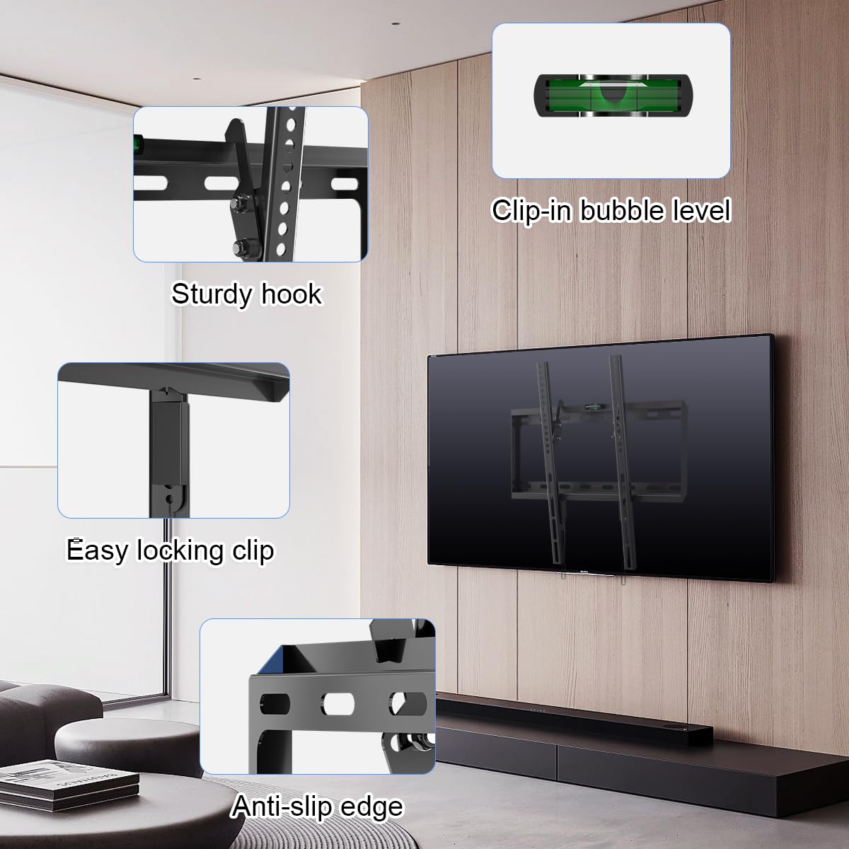 Easy installation with a guided manual and organized hardware kit.