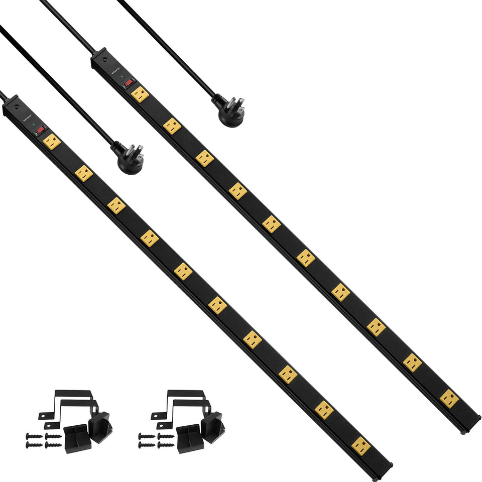 SURAIELEC 10-outlet power strip with space-saving design for busy workshop.