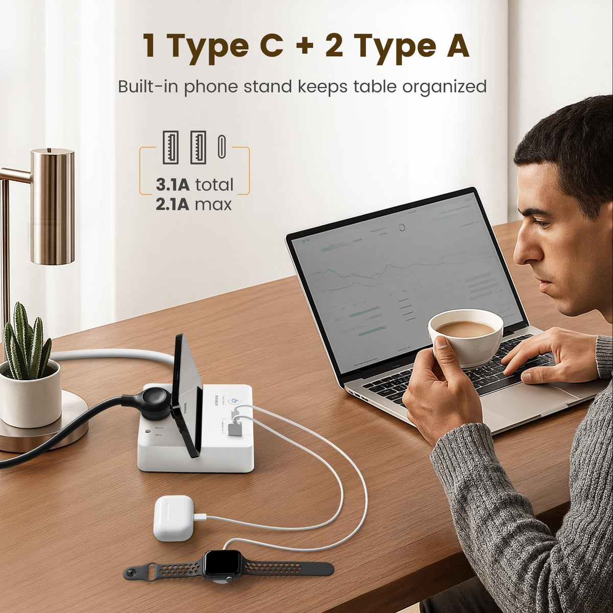 SURAIELEC 3 ft extension cord ready for high-demand devices in tight spaces.