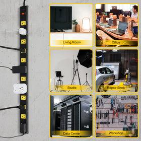 SURAIELEC two-pack power strip for spread-out workstations