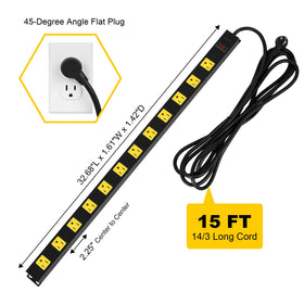 SURAIELEC wall-mountable power strip installed on a wall