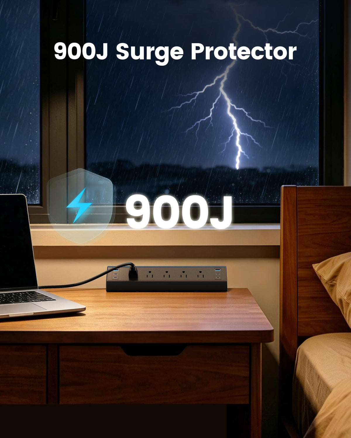 SURAIELEC 900J surge protection guards devices from spikes and surges.