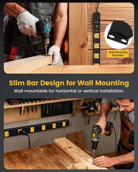 SURAIELEC flat plug and 15 ft cord detail showing low-profile placement and flexible reach behind furniture