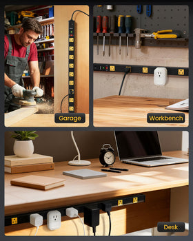 SURAIELEC on a workbench powering tools to keep workspace organized