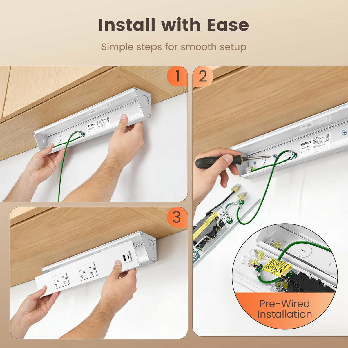 SURAIELEC pre-wired installation kit reduces wiring steps