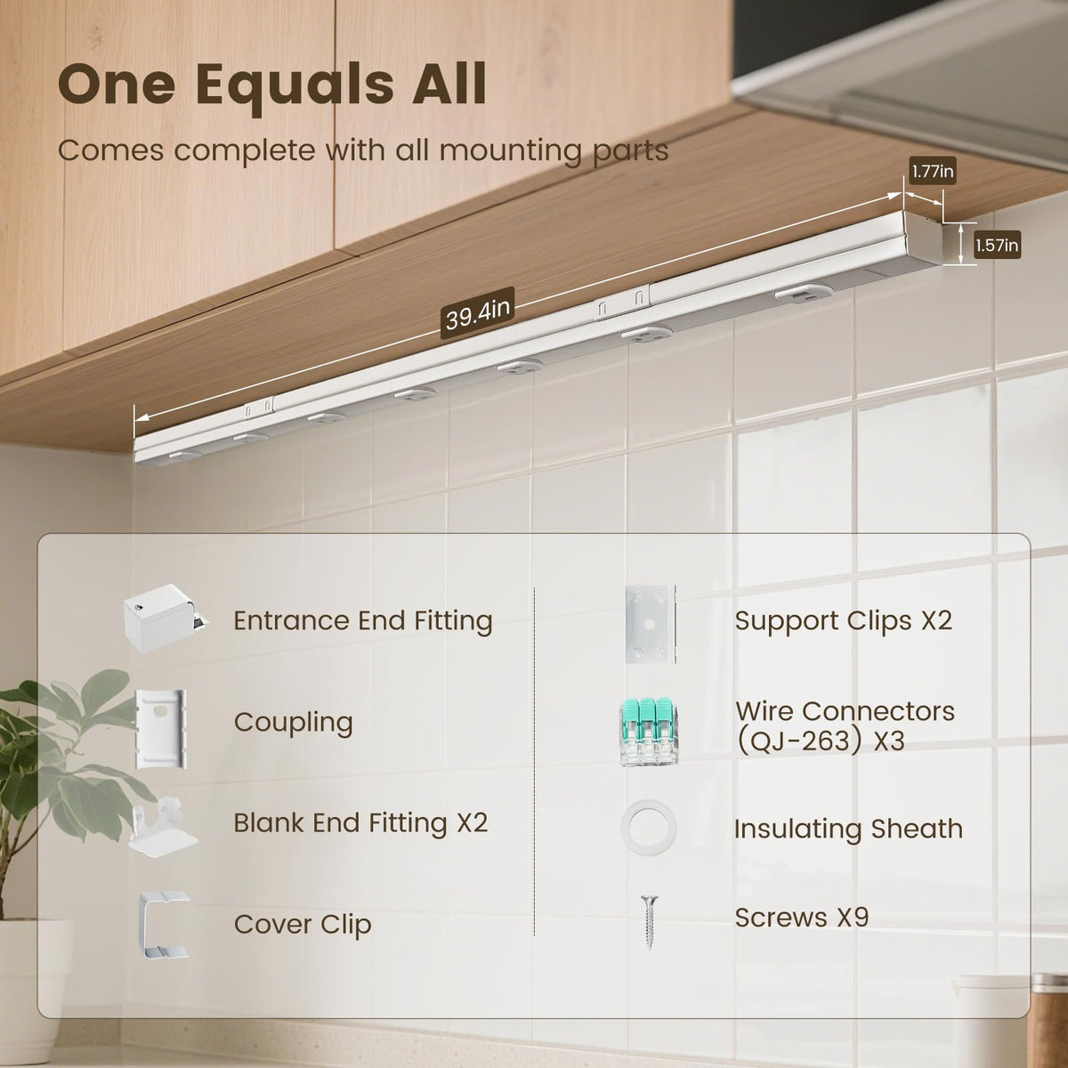 SURAIELEC seamless under cabinet design complements white decor.