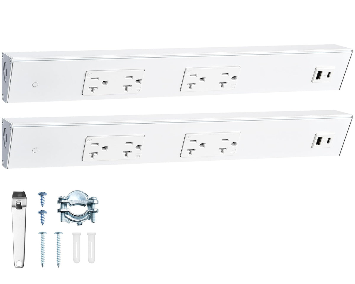 SURAIELEC under-cabinet power strip with angled outlets for easy kitchen access