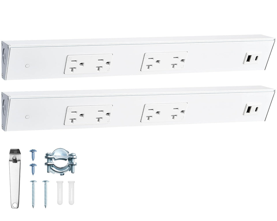 SURAIELEC under-cabinet power strip with angled outlets for easy kitchen access