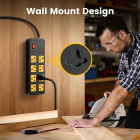 SURAIELEC wall-mount holes enabling quick, tidy installation in workshop or kitchen.