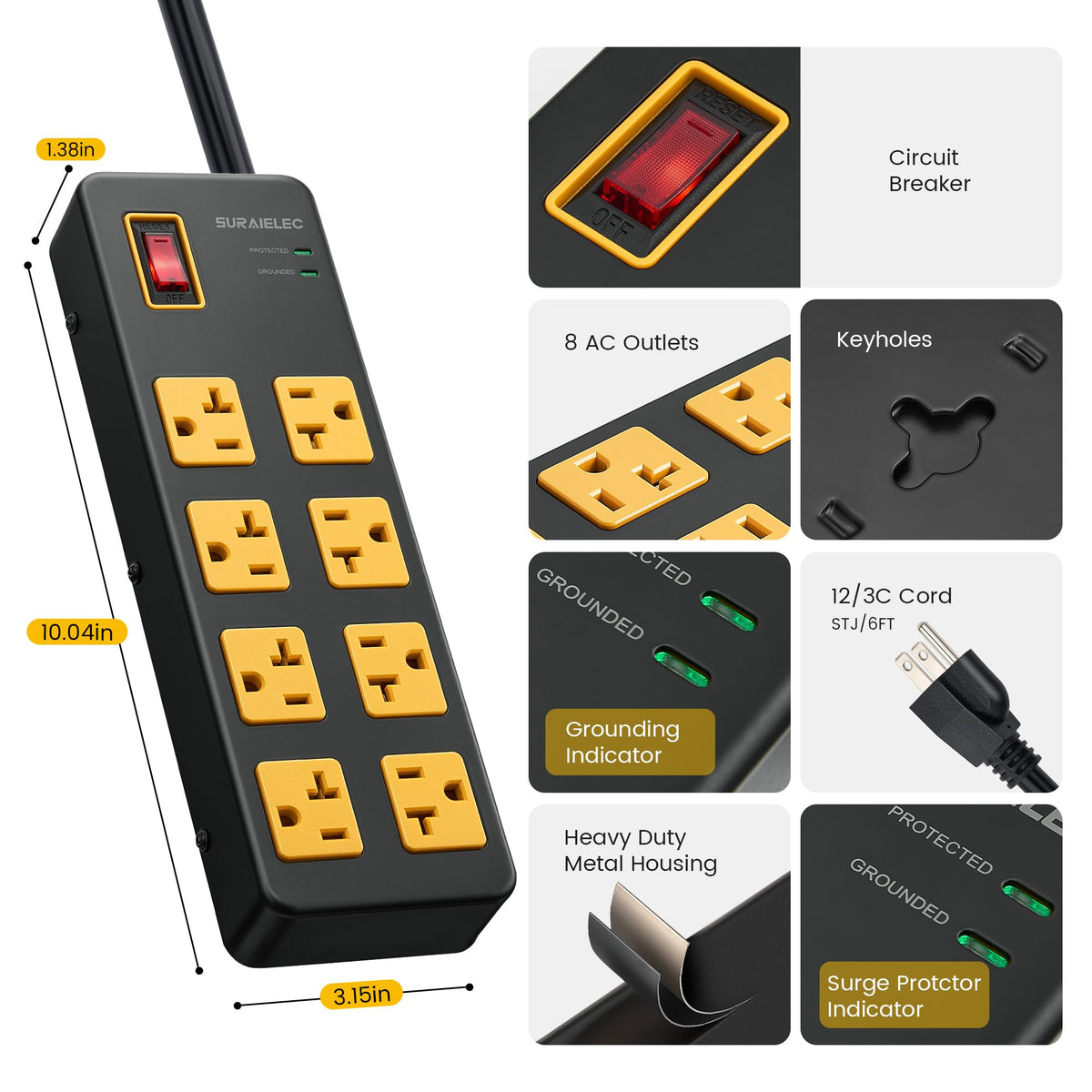 SURAIELEC workshop setup showing flexible power access in a garage or kitchen.