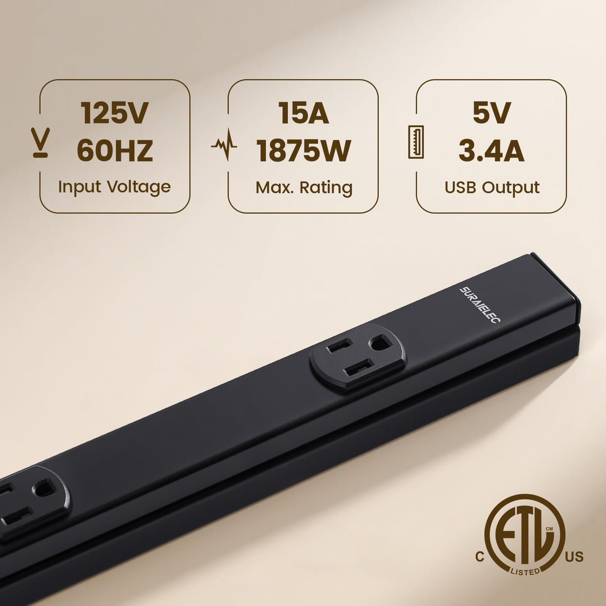 SURAIELEC unit provides USB-A and USB-C ports for convenient charging