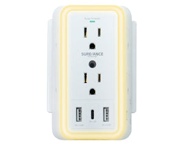 SUREANCE 9-in-1 wall outlet front view with multiple sockets