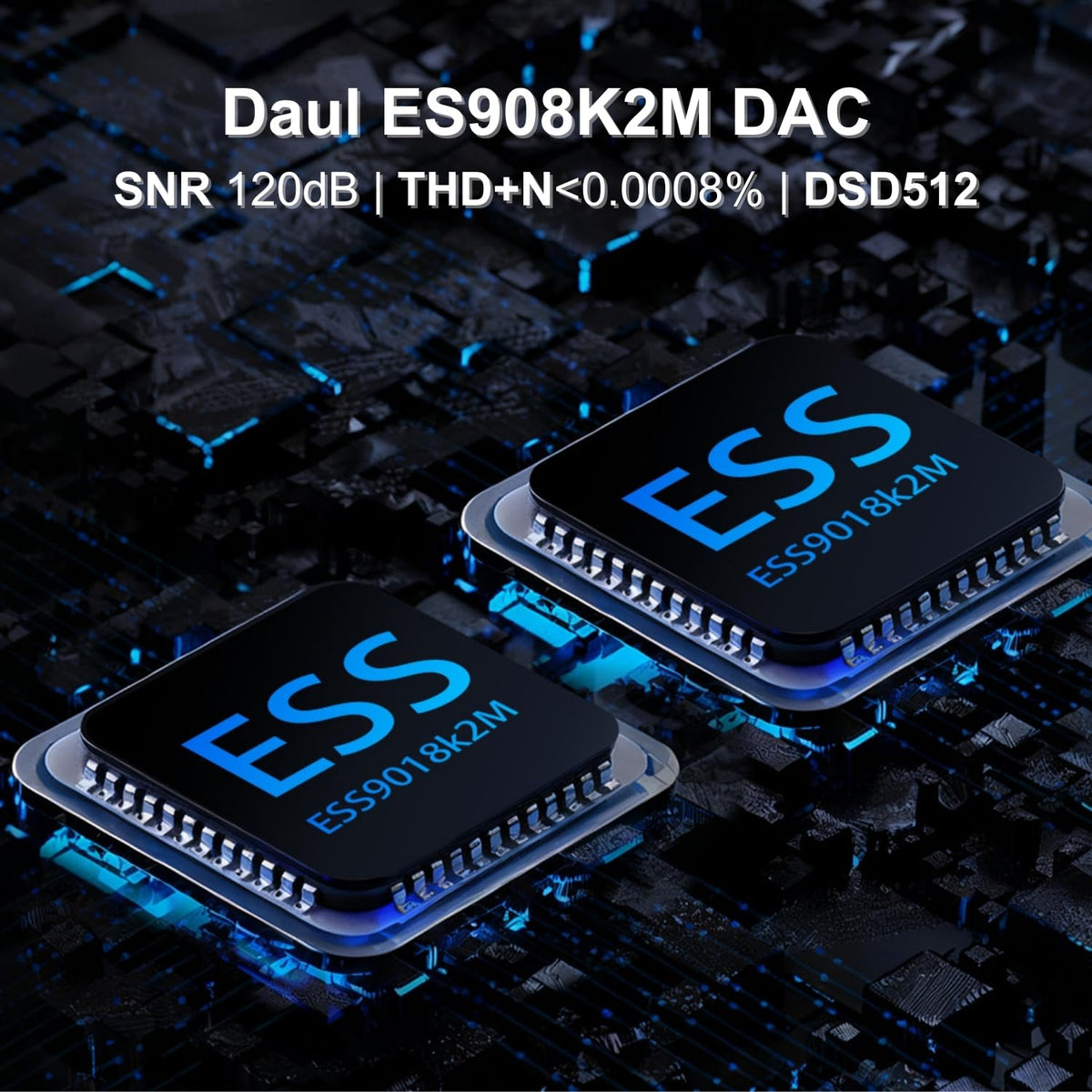 Surfans F20 Pro dual ESS9018 DAC close-up for detailed, low-distortion sound.