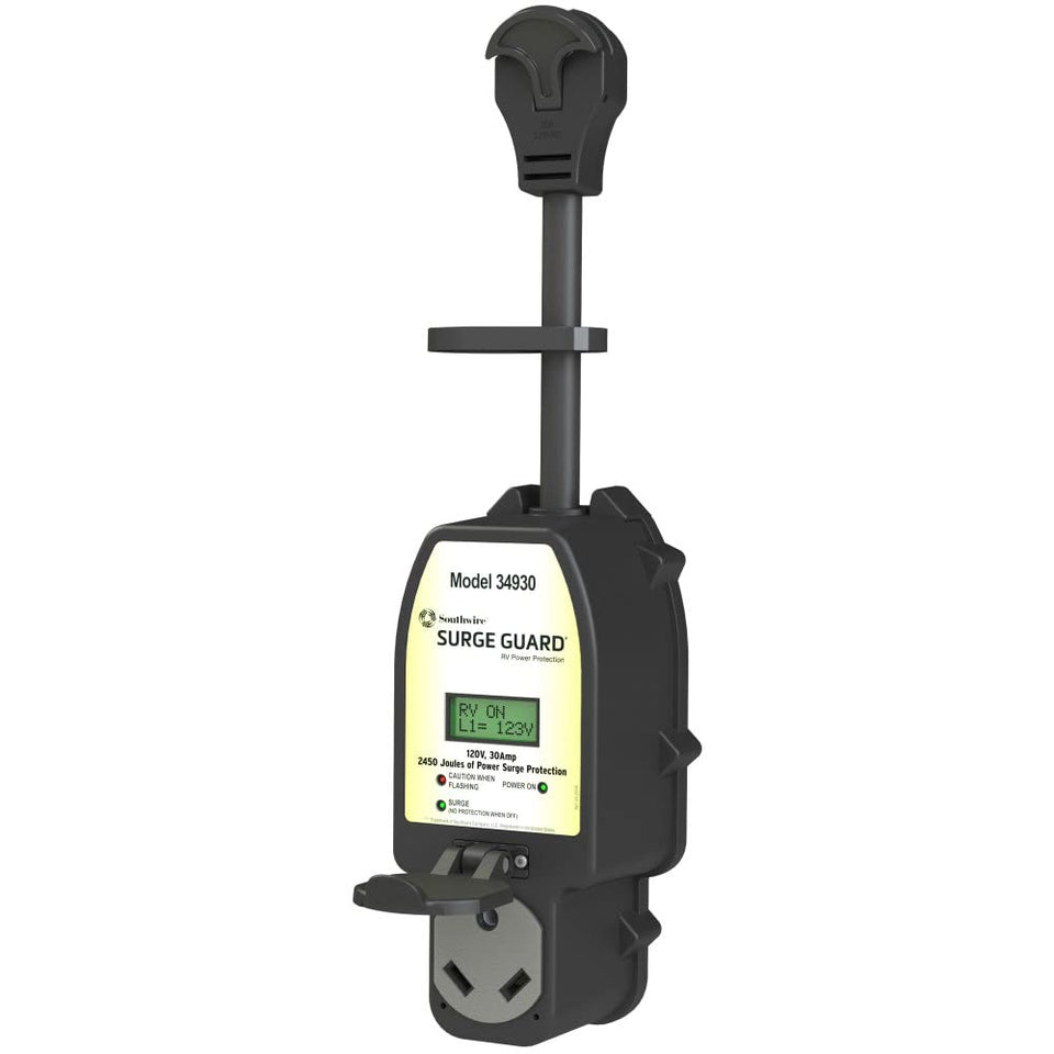 Surge Guard Southwire 34930 portable surge protector with LCD display for RV power protection