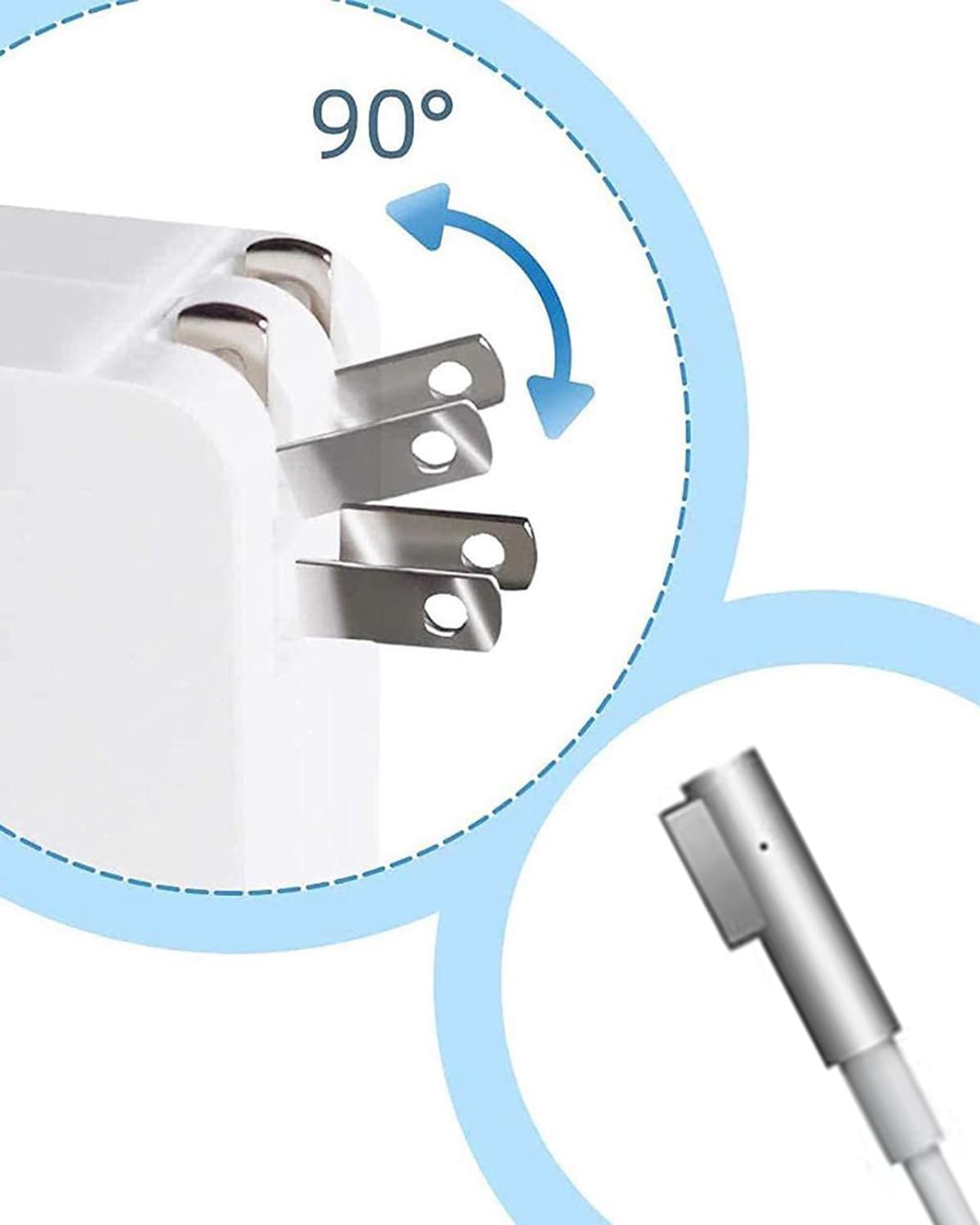 Compact SURGKET charger on desk beside a MacBook Pro setup.