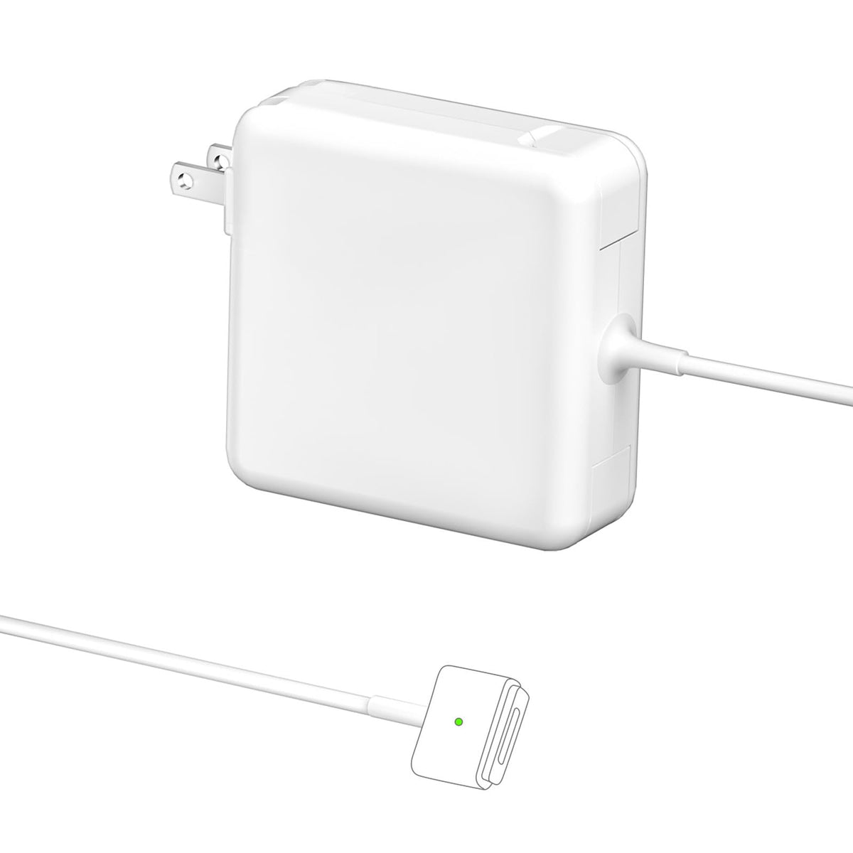 SURGKET front view of MagSafe 2 adapter showing compact profile and reliable power