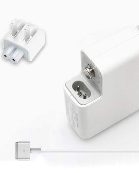 SURGKET desk lifestyle scene with charger powering MacBook Air for everyday productivity