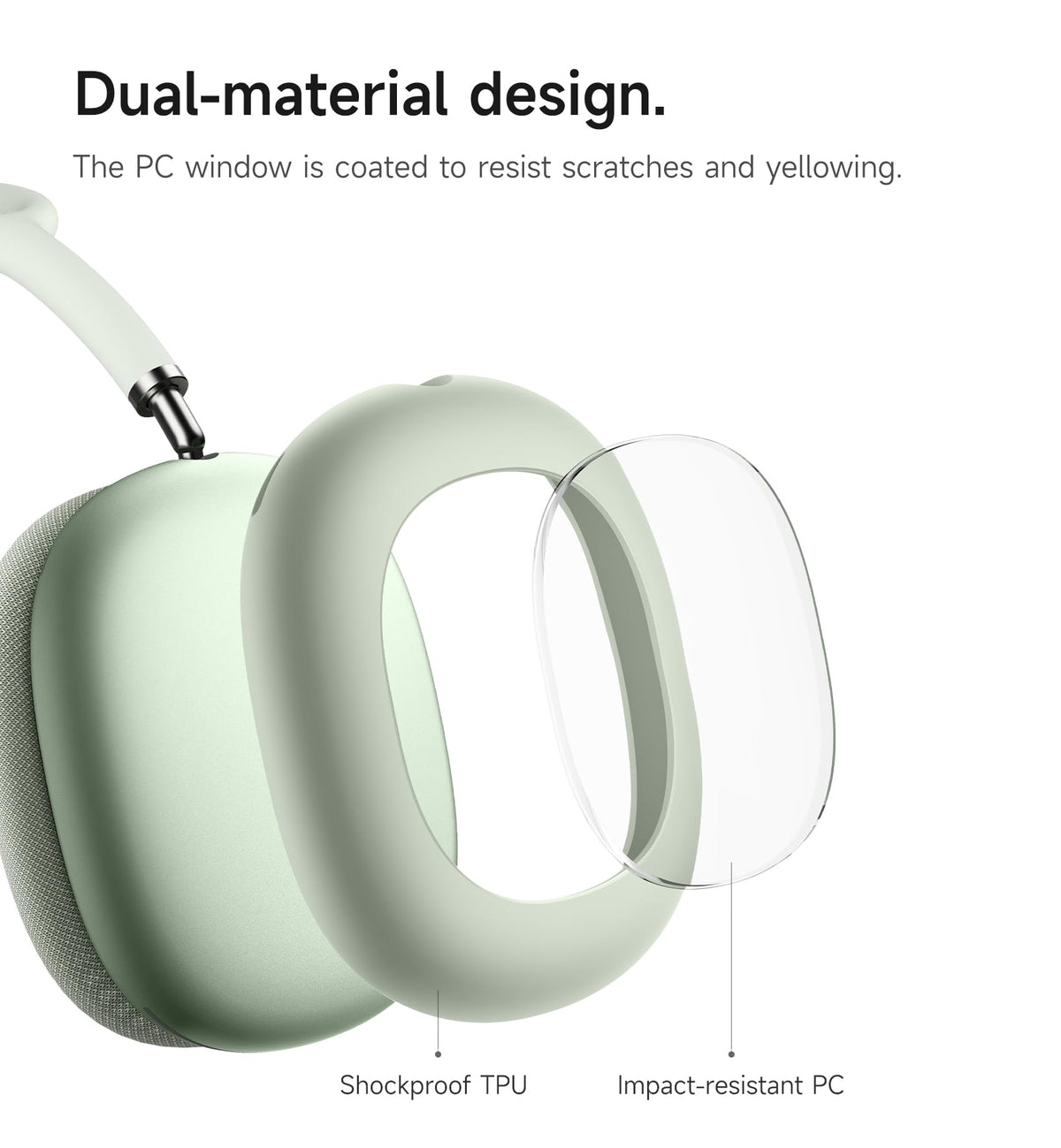 SURITCH AirPods Max cyan case cover snaps on easily without added bulk
