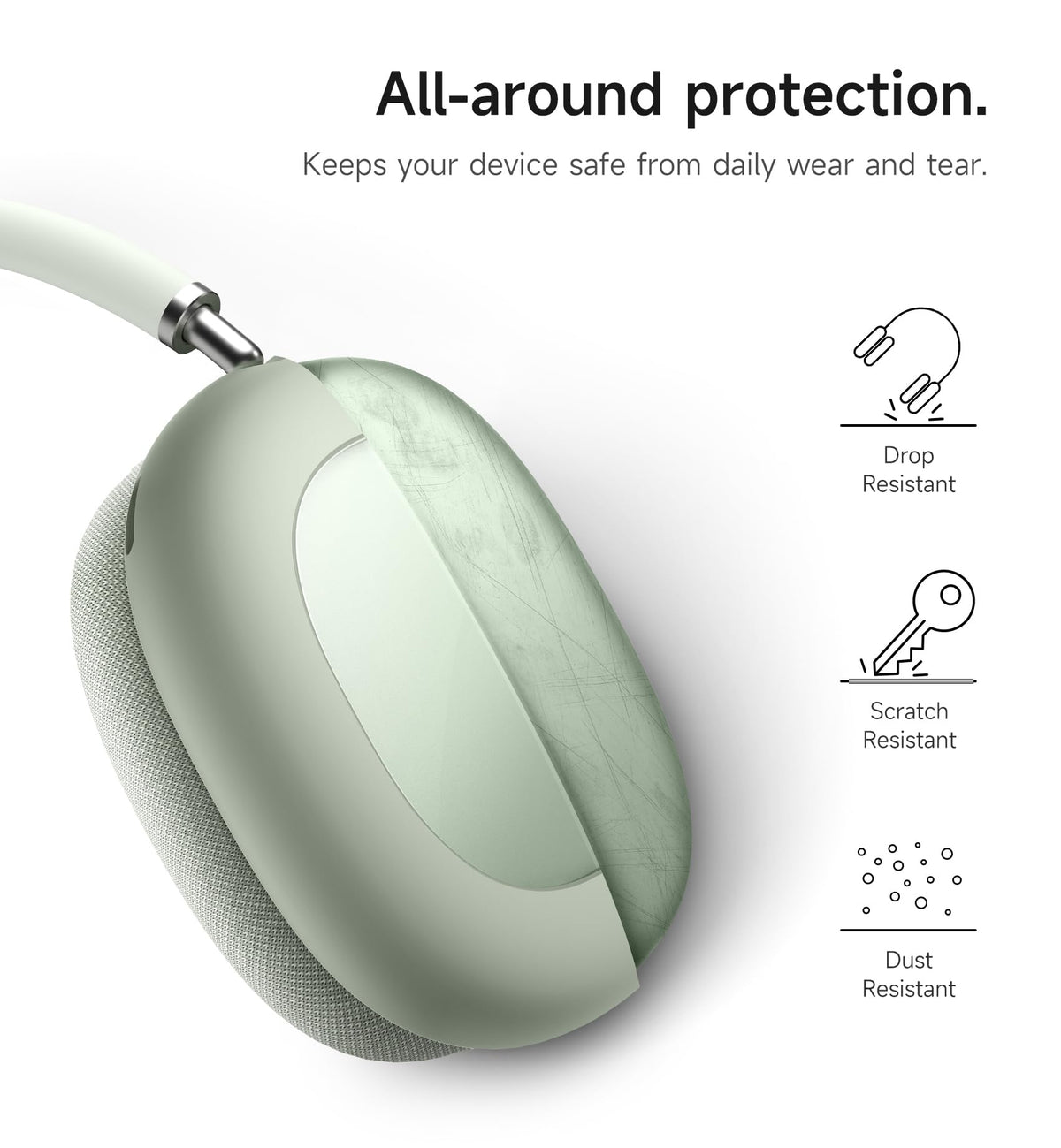 SURITCH AirPods Max cyan case cover protecting against dust and scratches during travel