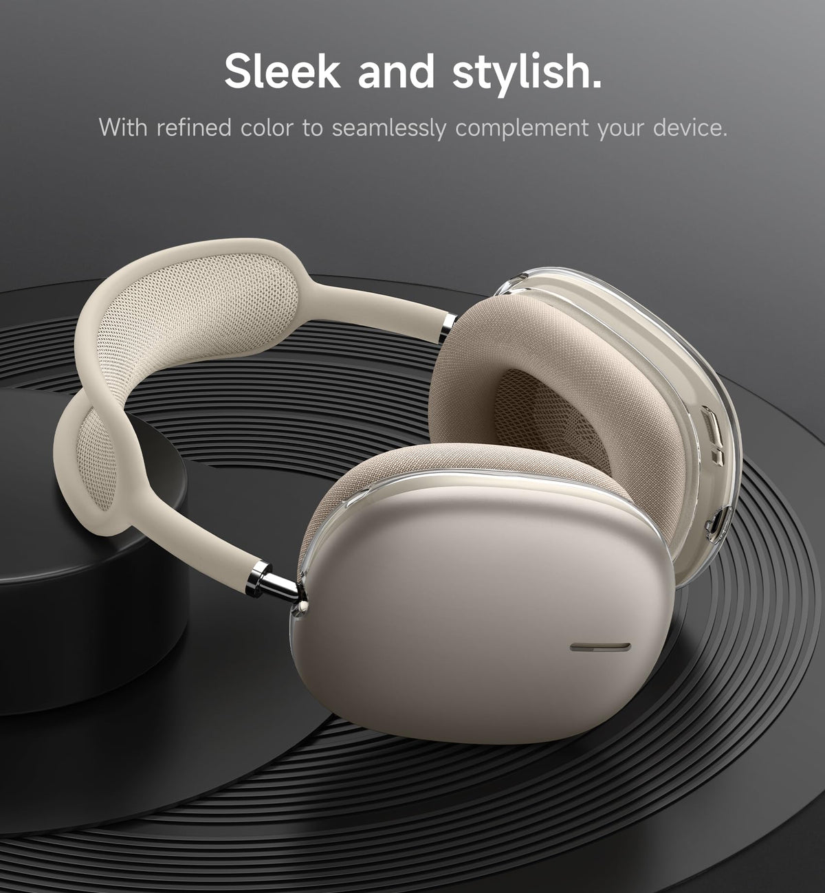 SURITCH close-up of tape-recorder texture on ear cup showing improved grip