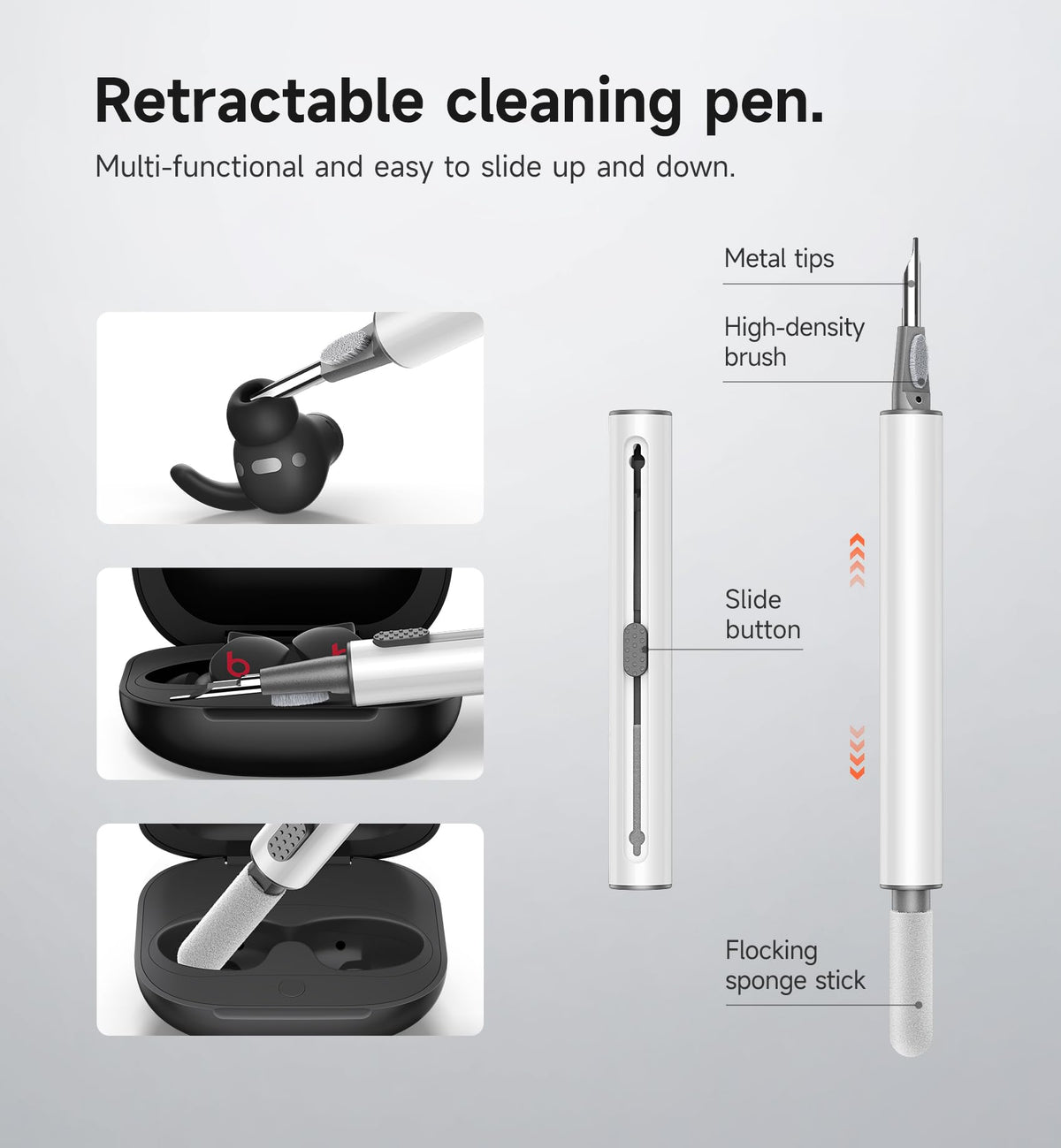 SURITCH Beats Fit Pro case design reveals the charging slit for convenient access.