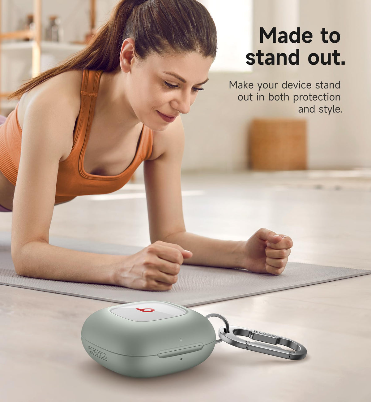 SURITCH Beats Fit Pro case demonstrates precise fit for secure enclosure.