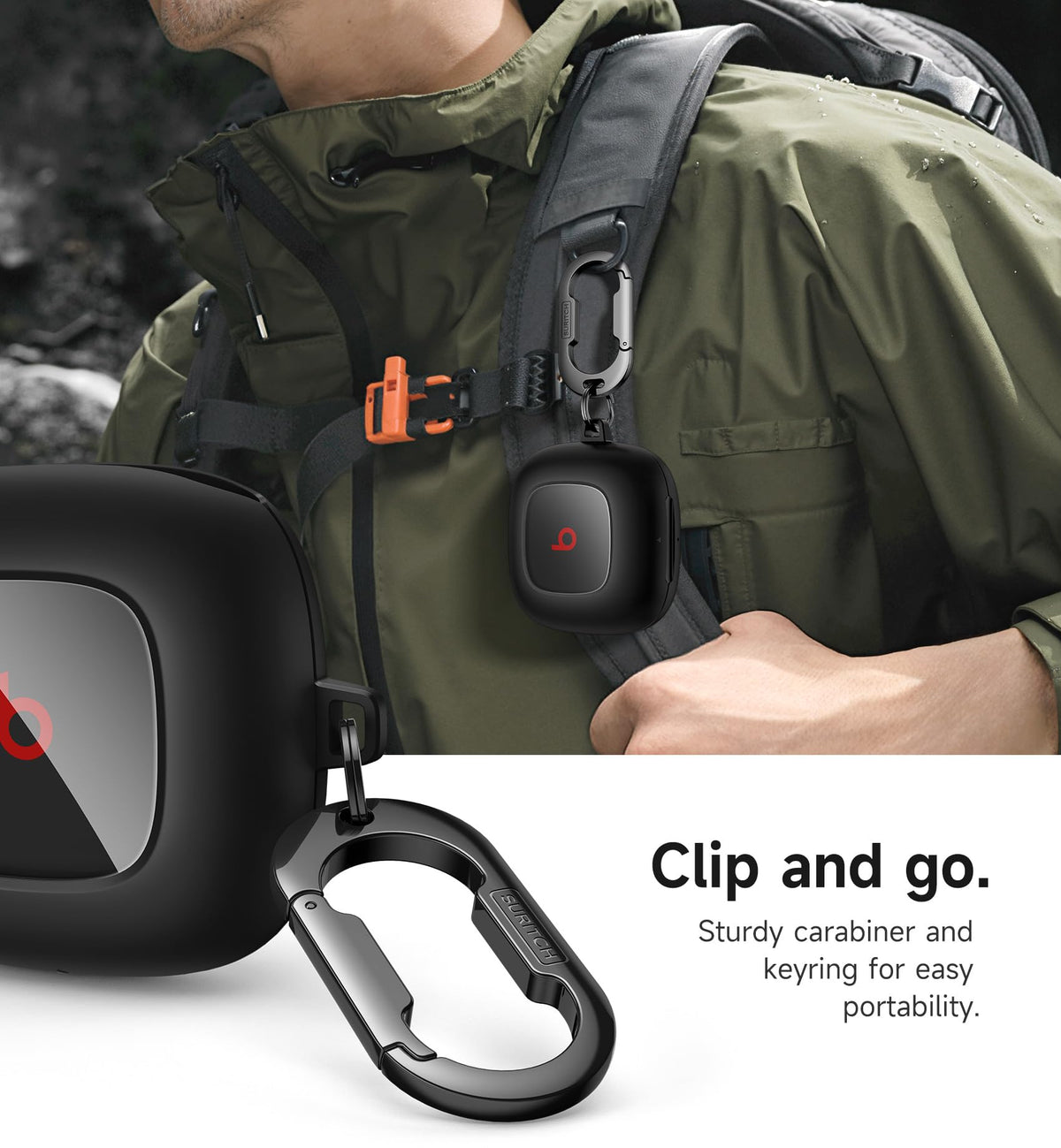 SURITCH Beats Fit Pro case has a skin-friendly texture for comfortable grip.