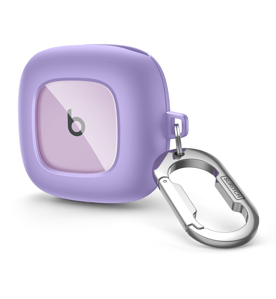 SURITCH Beats Fit Pro case stone purple front view with snug protection and charging access.