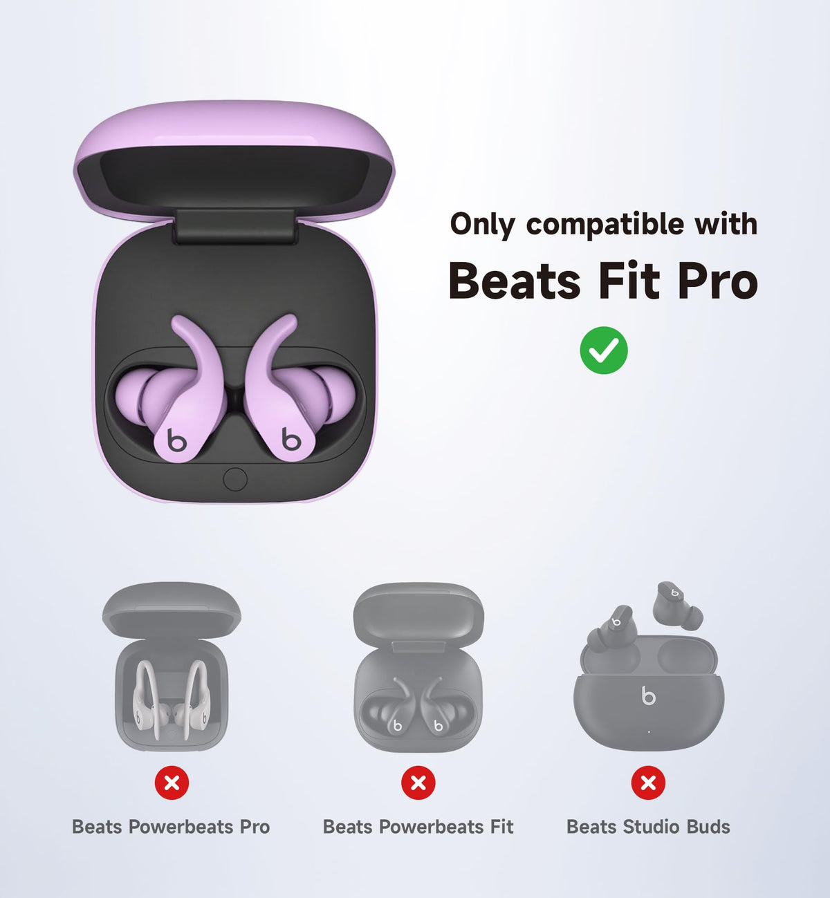 SURITCH Beats Fit Pro case stone purple side profile highlighting secure fit and durable construction.