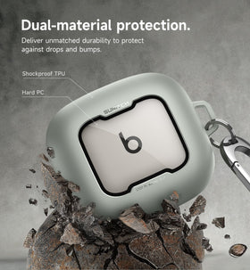 Rugged bumpers of SURITCH Powerbeats Pro 2 case protecting against drops