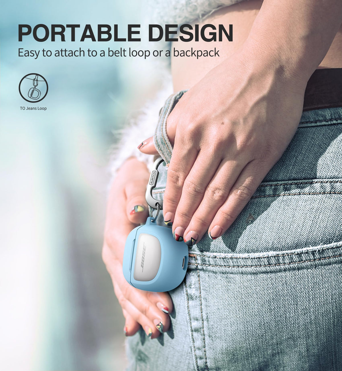 Suritch Bose Ultra case skin-friendly texture ensures comfortable grip