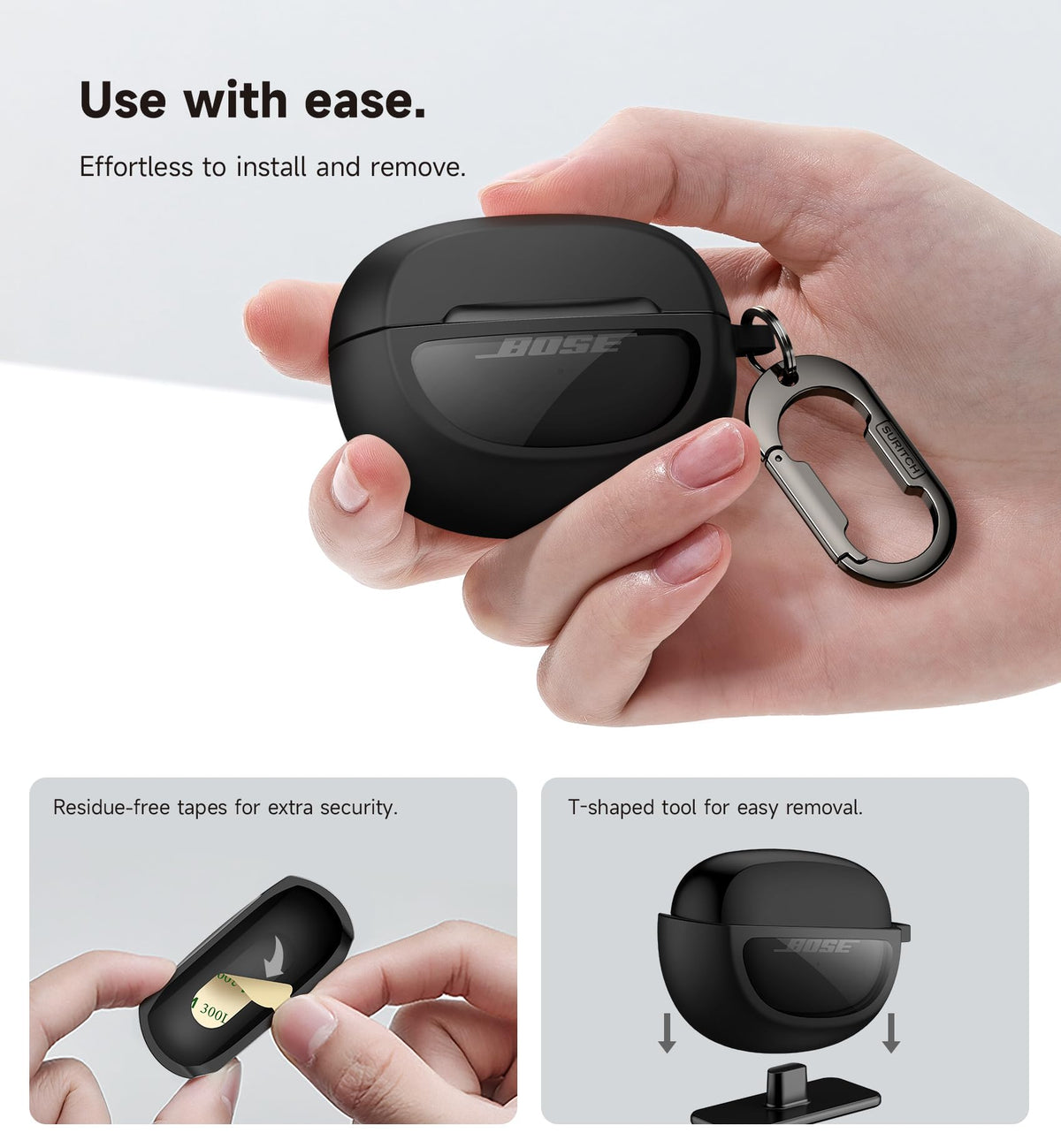 Designed for Bose Ultra Open Earbuds (2024) with precise cutouts for easy access.