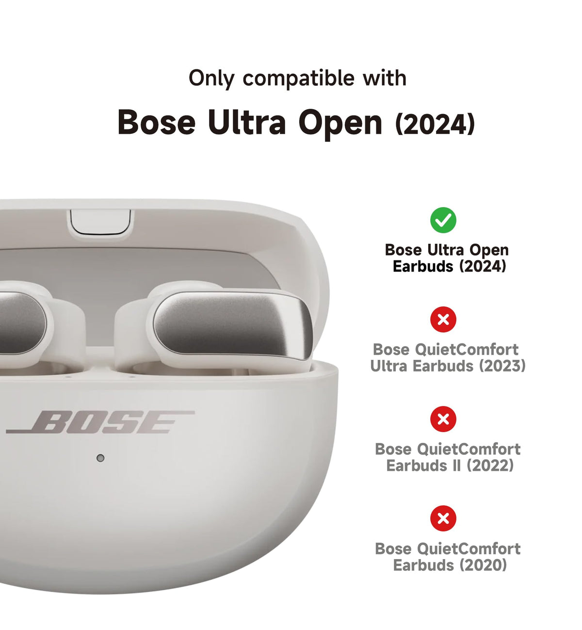 SURITCH Bose Ultra Open case purple carabiner clip in use for on-the-go security.