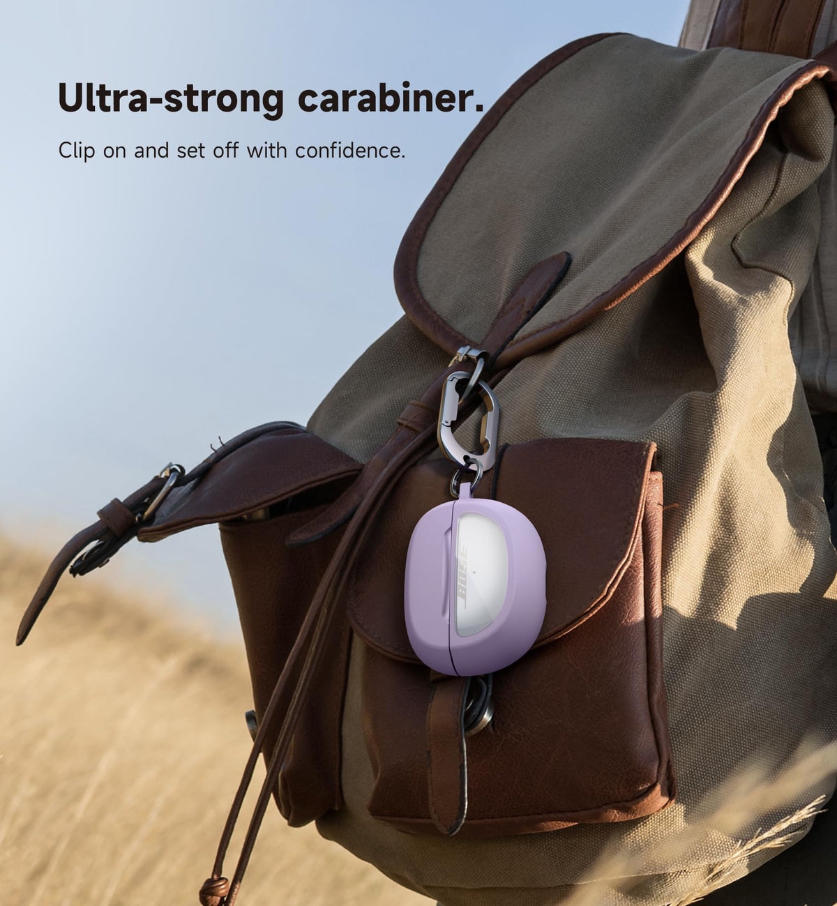 SURITCH Bose Ultra Open case purple TPU shell absorbs minor shocks.