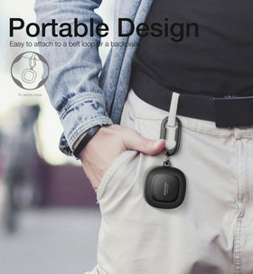 SURITCH heavy-duty carabiner clipped to a bag for secure hands-free carry