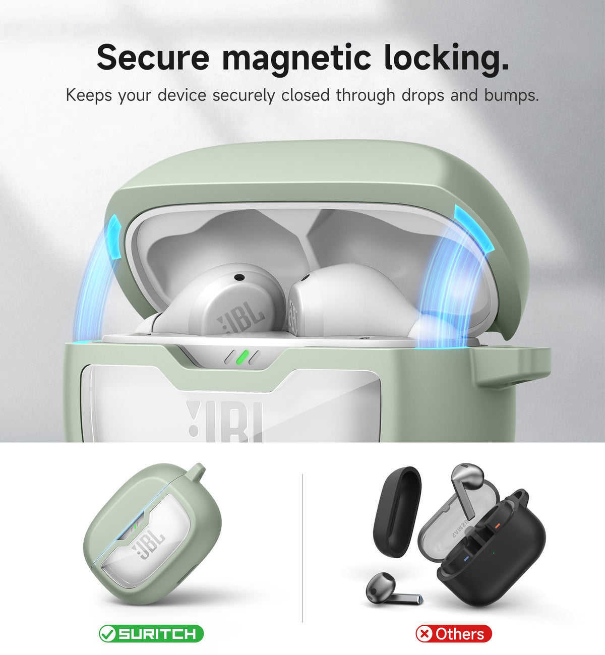 Suritch JBL Vibe Beam case carabiner attachment for versatile travel