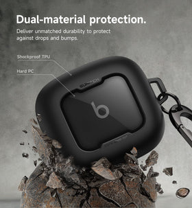 Transparent window showing Beats logo on SURITCH Powerbeats Pro 2 case