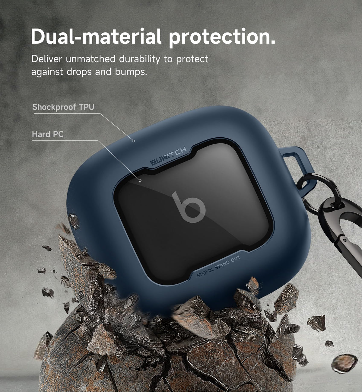 Suritch Powerbeats Pro 2 case window displays Beats logo while protecting device.