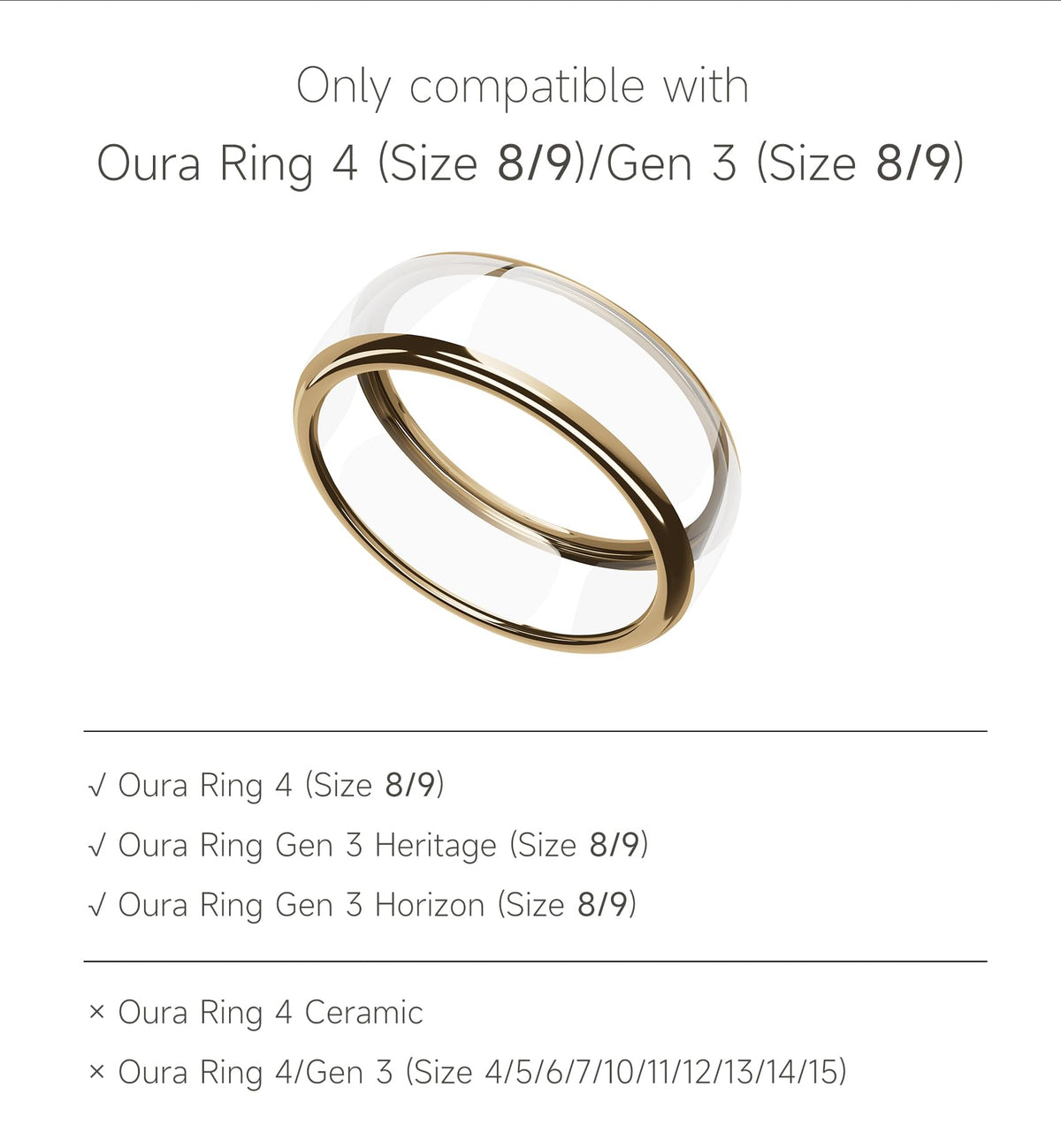 SURITCH ring cover for Oura Gen 3 Horizon/Heritage preserves crystal-clear look while shielding edges