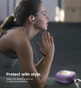 SURITCH Shokz OpenFit case secured with magnet-locking for safe storage.