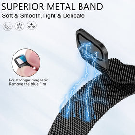 Surundo magnetic buckle closure on Fitbit band for secure fit.