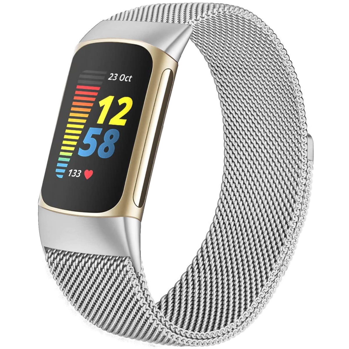 Surundo metal mesh loop band closeup showing premium finish for daily wear.